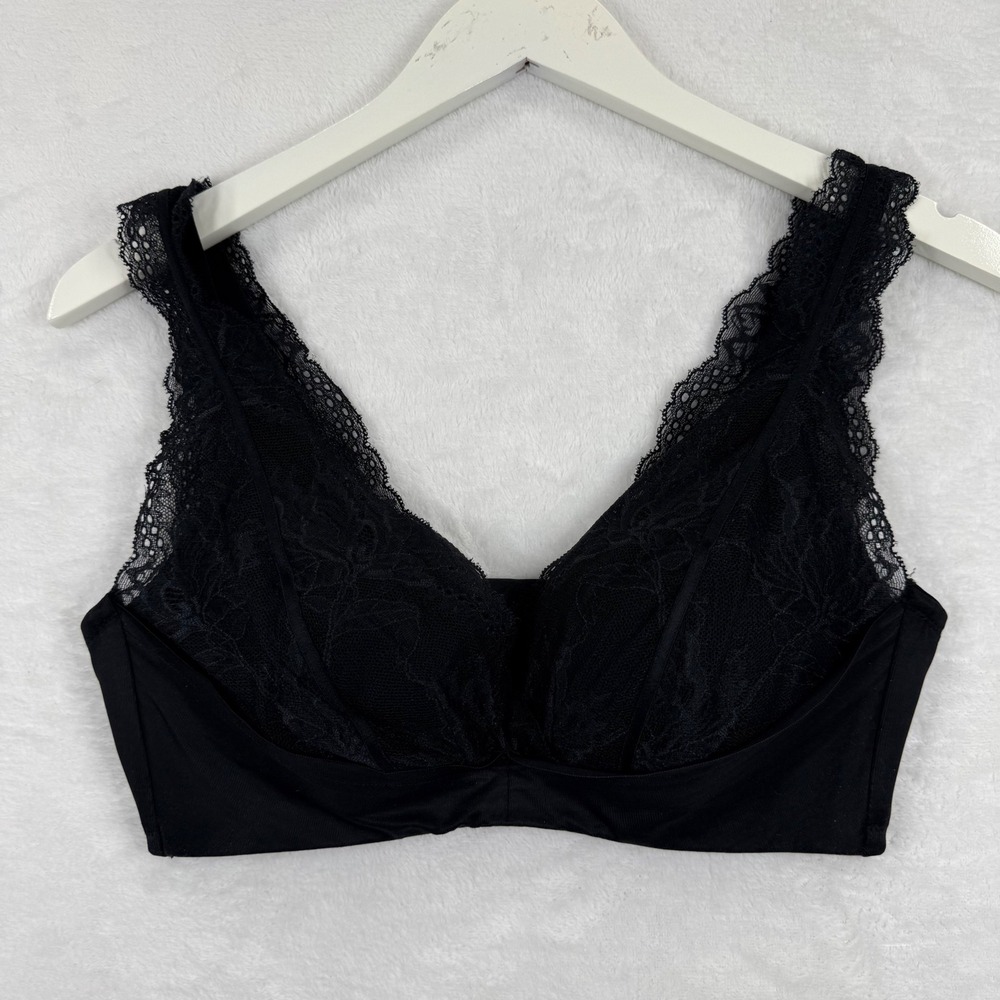 Understance‎ Black Floral Lace V-Neck Bra U10810721 34D